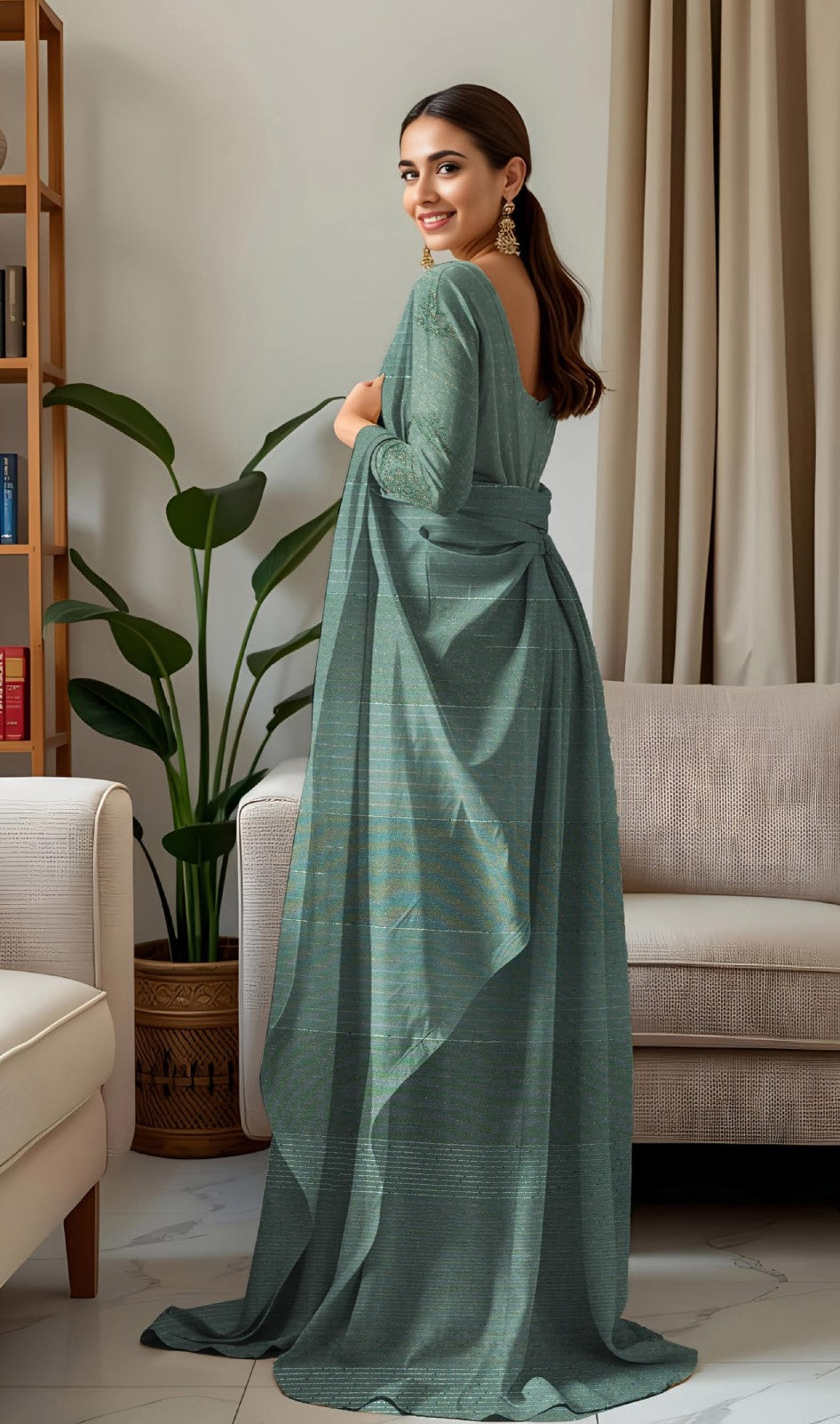 RESHAM-3 Piece Embroidered Sweet Masoori Peach (Unstitched)