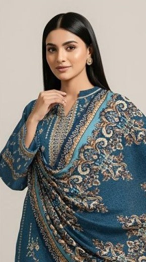 MARIA B-3 Piece Embroidered khaddar (Unstitched)