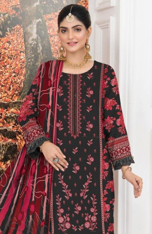 ZAINAB CHOTANI-3 Piece Embroidered linen (Unstitched)