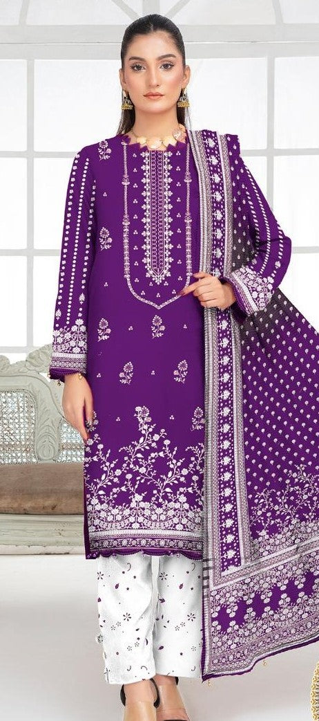 BONANZA SATRANGI-3 Piece Embroidered linen (Unstitched)