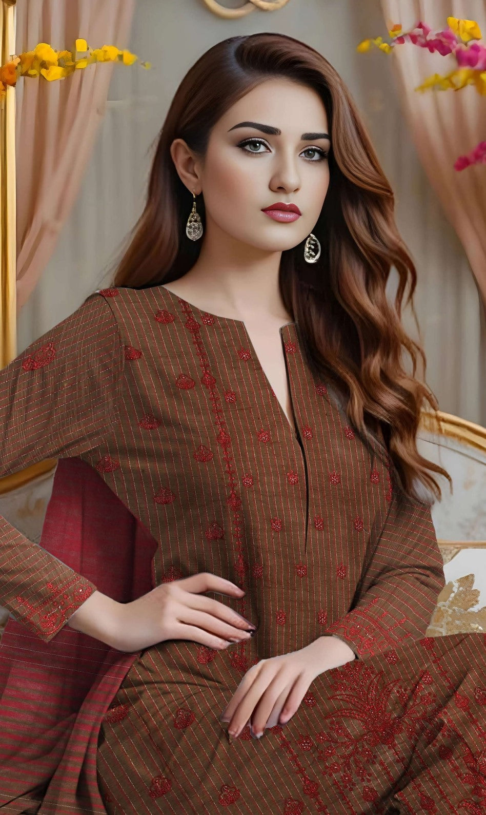 ZEENARA-3 Piece Khaddar Embroidered (Unstitched)