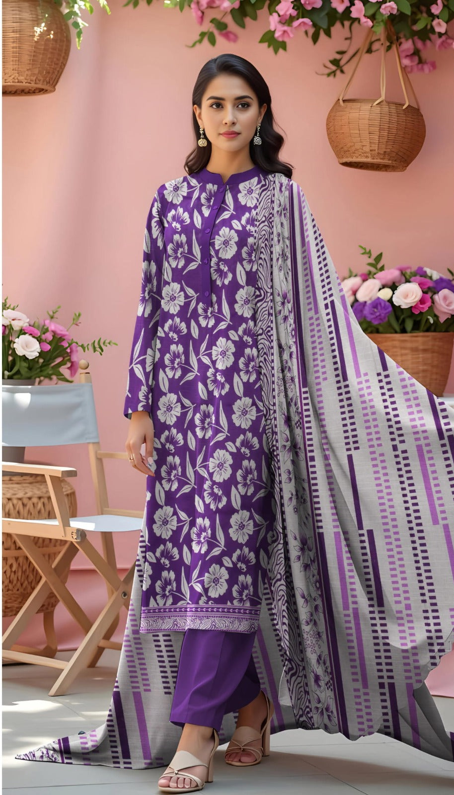 FIZZA MARYUM-3 Piece Khaddar (Unstitched)