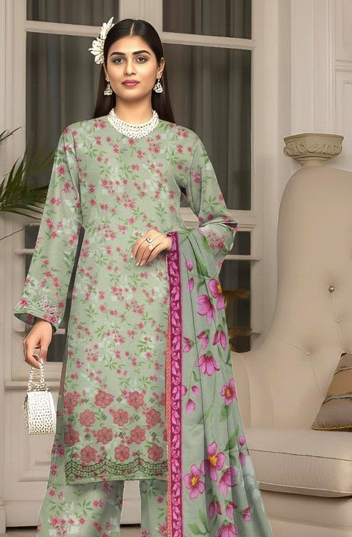AYZEL-3 Piece Embroidered Dhanak (Unstitched)