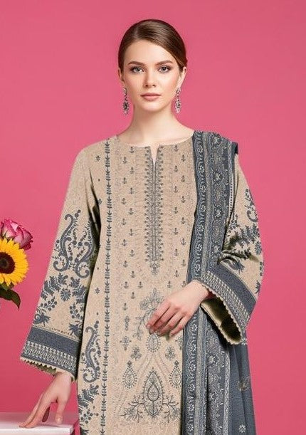 KHAADI-3 Piece Embroidered Dhanak (Unstitched)