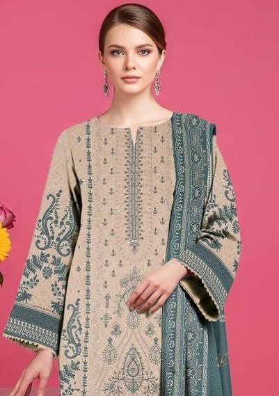 KHAADI-3 Piece Embroidered Dhanak (Unstitched)
