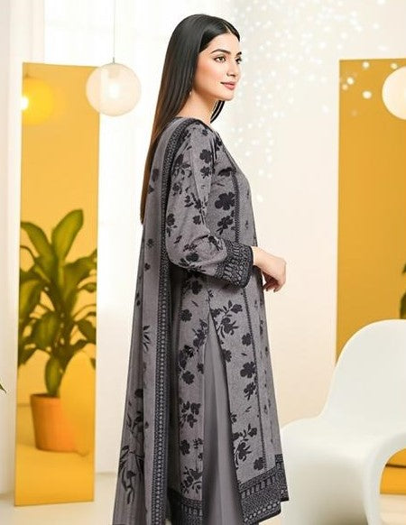 ASFA NABEEL-3 Piece Embroidered Dhanak (Unstitched)