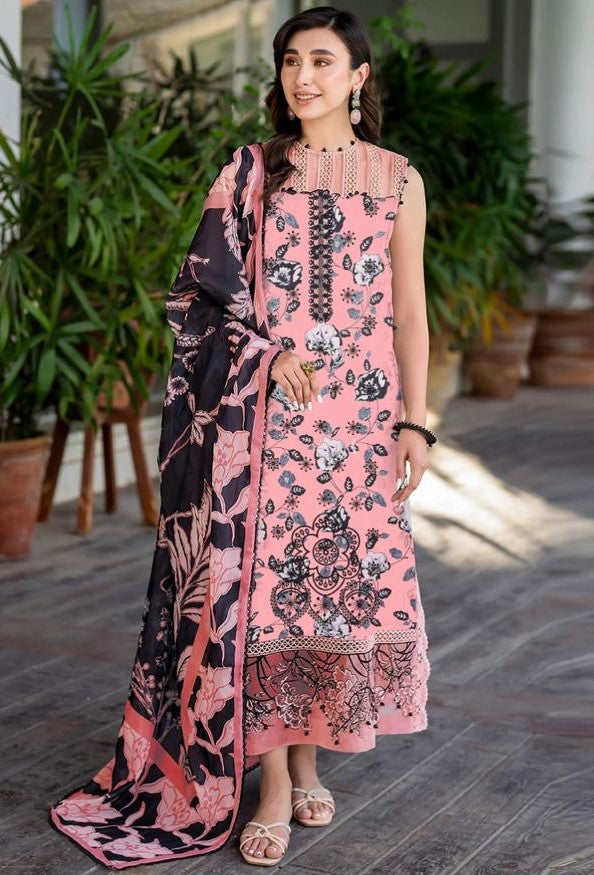 ASFA NABEEL-3 Piece Embroidered Dhanak (Unstitched)