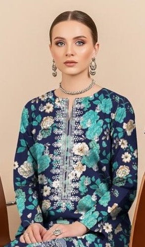 AIMAN-3 Piece Embroidered khaddar (Unstitched)