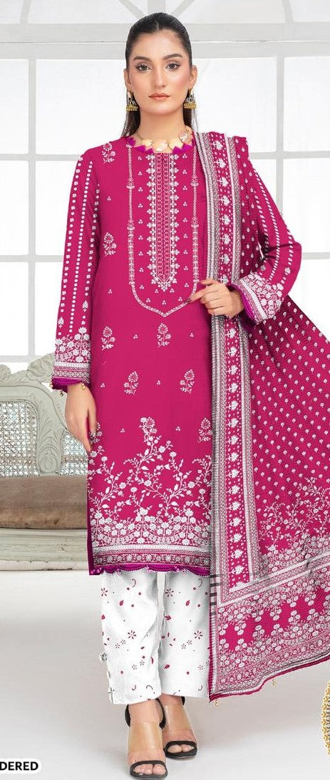 BONANZA SATRANGI-3 Piece Embroidered linen (Unstitched)