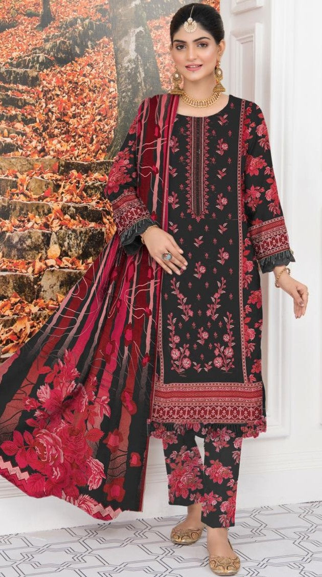 ZAINAB CHOTANI-3 Piece Embroidered linen (Unstitched)