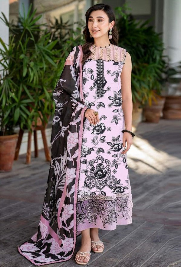 ASFA NABEEL -3 Piece Embroidered linen (Unstitched)