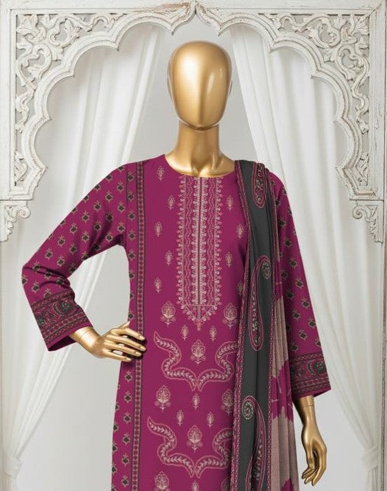 BIN SALEEM-3 Piece Embroidered Dhanak (Unstitched)