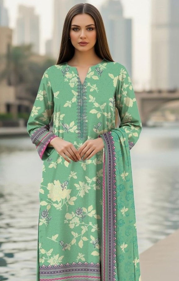 MARIA B -3 Piece Embroidered Dhanak (Unstitched)