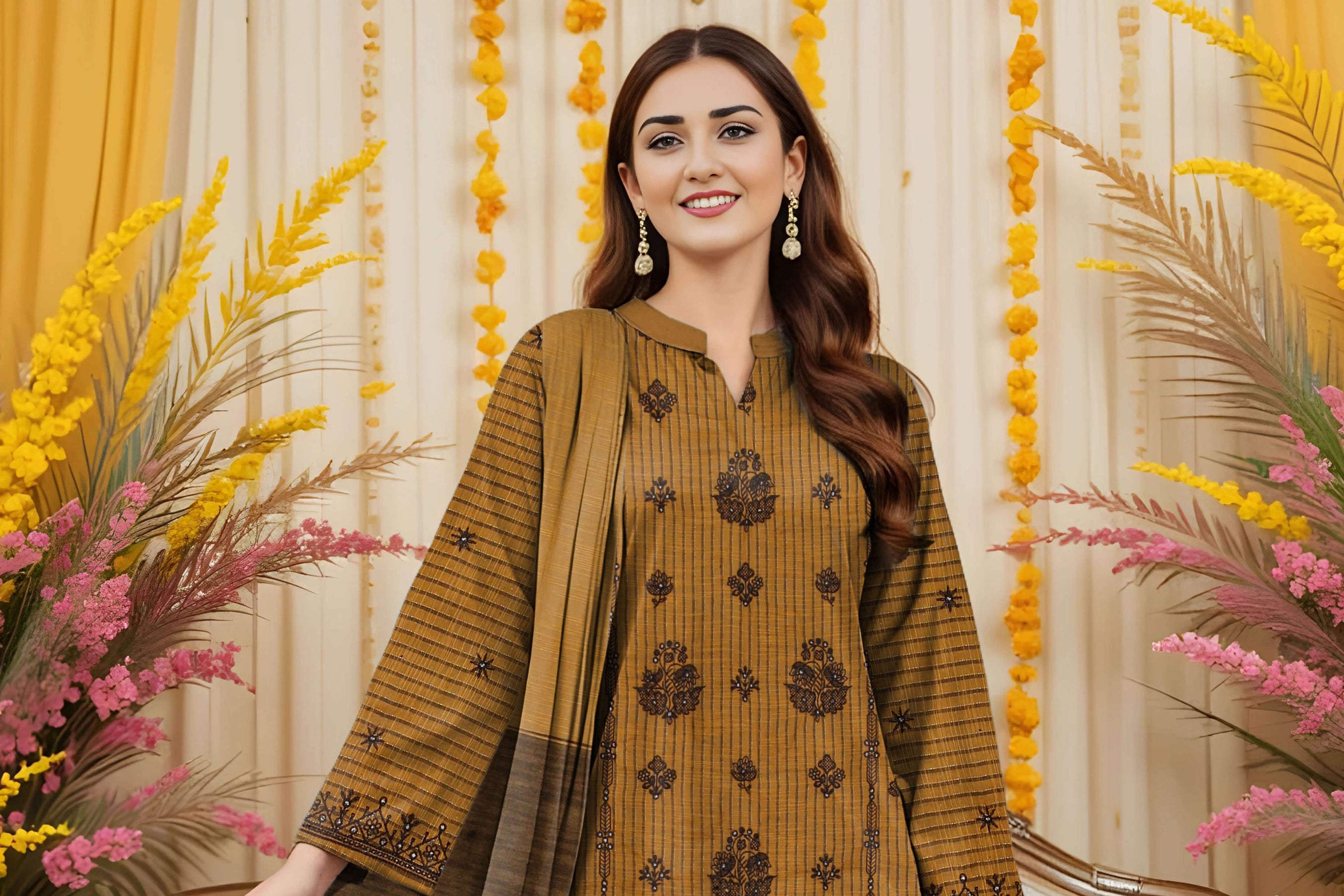ZEENARA-3 Piece Khaddar Embroidered (Unstitched)