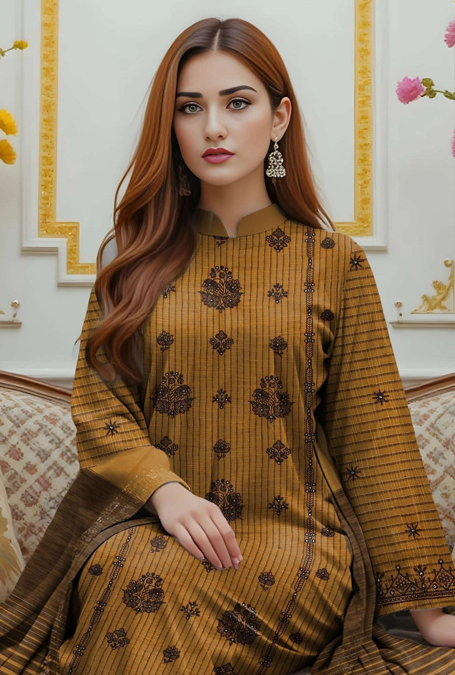 ZEENARA-3 Piece Khaddar Embroidered (Unstitched)