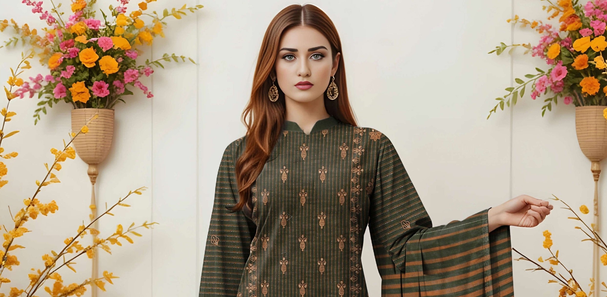 ZEENARA-3 Piece Khaddar Embroidered (Unstitched)