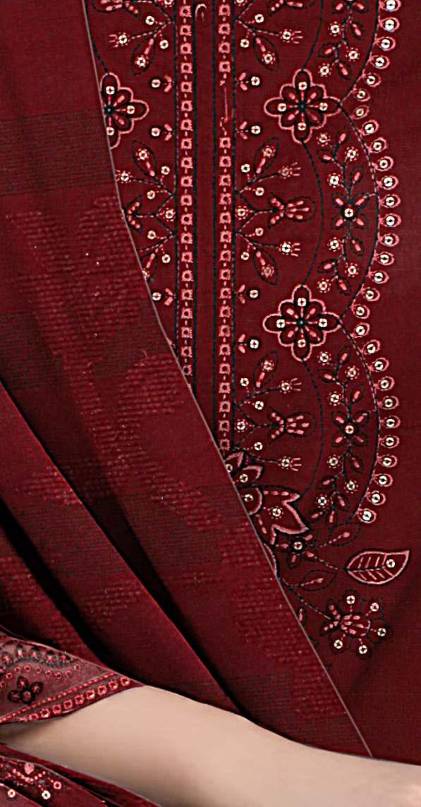 CHANDNI-3 Piece Fancy Dhanak Embroidered (Unstitched)