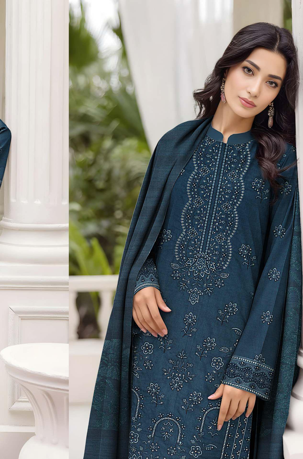CHANDNI-3 Piece Fancy Dhanak Embroidered (Unstitched)