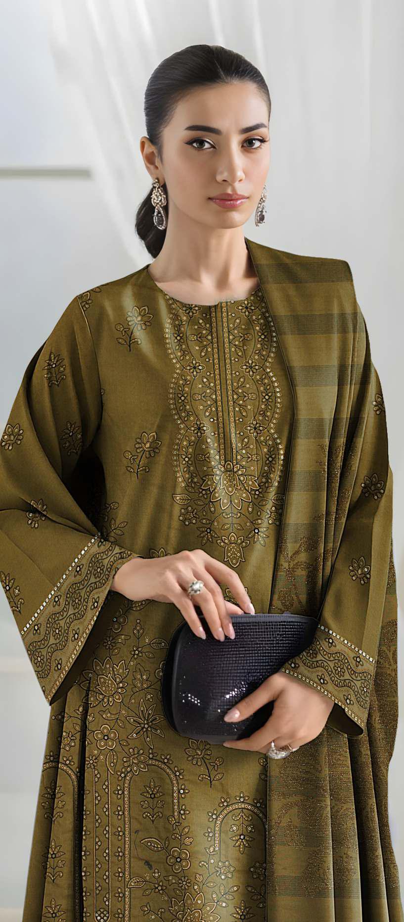 CHANDNI-3 Piece Fancy Dhanak Embroidered (Unstitched)