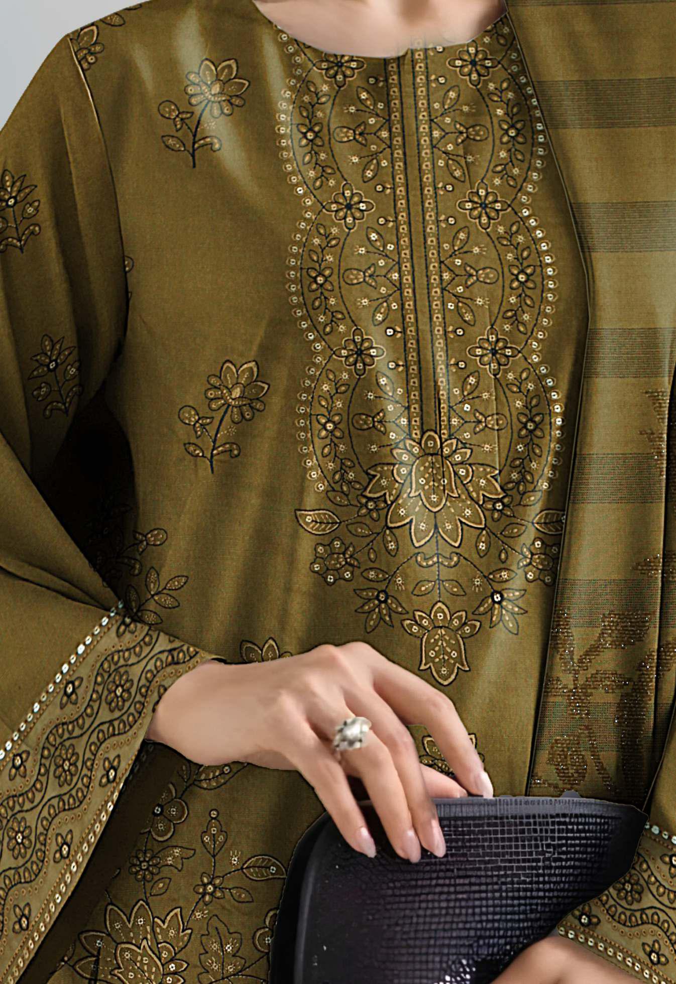 CHANDNI-3 Piece Fancy Dhanak Embroidered (Unstitched)